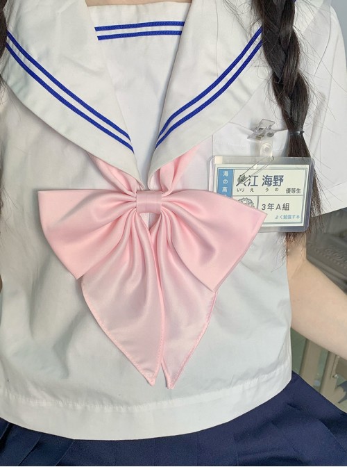 Japanese Style Matte Kawaii Fashion School Girl Sailor Uniform Goldfish Pointed Tail Bowknot Tie