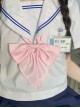 Japanese Style Matte Kawaii Fashion School Girl Sailor Uniform Goldfish Pointed Tail Bowknot Tie