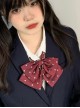 Rabbit Ear Peach Blossom Print Kawaii Fashion Japanese Sweet Bowknot Campus Uniform Bowknot Tie