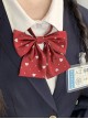 Cute Polka Dot Heart Print Kawaii Fashion Soft Girl Student Uniform Sweet Bowknot Tie