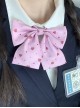 Cute Polka Dot Heart Print Kawaii Fashion Soft Girl Student Uniform Sweet Bowknot Tie