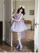 Foam Sea Series Classic Lolita Elegant Rose Fishbone Waist Dress Tulle skirt Necklace Headband Set