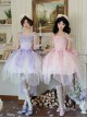 Foam Sea Series Classic Lolita Elegant Rose Fishbone Waist Dress Tulle skirt Necklace Headband Set