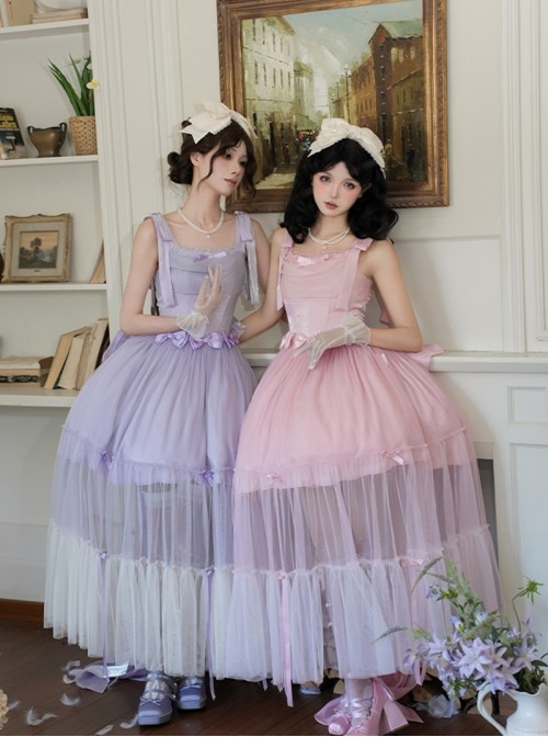 Foam Sea Series Classic Lolita Elegant Rose Fishbone Waist Dress Tulle skirt Necklace Headband Set