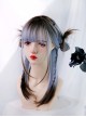Dawn Beginning Series Sweet Lolita Harajuku Y2K Pampas Blue Brown Ombre Long Straight Wig