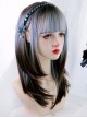 Dawn Beginning Series Sweet Lolita Harajuku Y2K Pampas Blue Brown Ombre Long Straight Wig