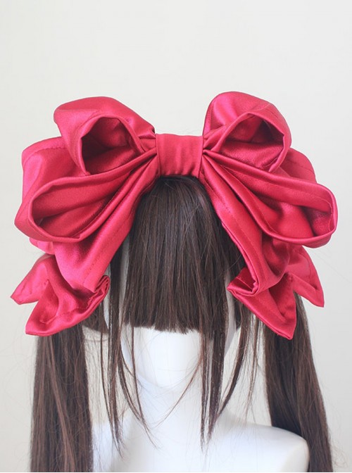 Antique Doll Series Sweet Lolita Gorgeous Velvet Satin Cake 3D Bowknot Headband