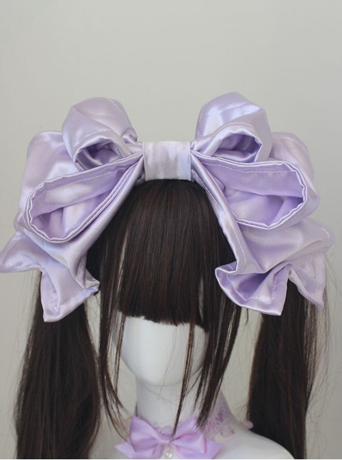 Antique Doll Series Sweet Lolita Gorgeous Velvet Satin Cake 3D Bowknot Headband