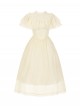 Morning Mist Manor Series Classic Lolita Sweet Elegant Edwardian Collar Ruffle Short Sleeve Tulle Lace Long Dress