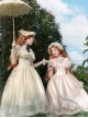 Morning Mist Manor Series Classic Lolita Sweet Elegant Edwardian Collar Ruffle Short Sleeve Tulle Lace Long Dress