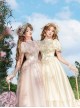 Morning Mist Manor Series Classic Lolita Sweet Elegant Edwardian Collar Ruffle Short Sleeve Tulle Lace Long Dress