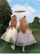 Morning Mist Manor Series Classic Lolita Sweet Elegant Edwardian Collar Ruffle Short Sleeve Tulle Lace Long Dress
