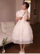 Glass Candy Antique Series Classic Lolita Elegant Daily Soft Lace Bubble Sleeve Long Dress