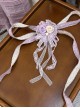 Glass Candy Antique Series Classic Lolita Elegant Flower Lace Long Bowknot Hairpin Hanamaru Accessory