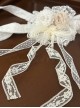 Glass Candy Antique Series Classic Lolita Elegant Flower Lace Long Bowknot Hairpin Hanamaru Accessory
