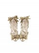Witch Key Series Sweet Lolita Elegant Satin Large Bowknot Pearl Chain Pointed Toe High Heel Shoes