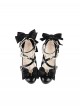 Witch Key Series Sweet Lolita Elegant Satin Large Bowknot Pearl Chain Pointed Toe High Heel Shoes