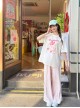 Daily Kawaii Fashion Loose Comfortable White Cake Print Lace Spliced Short Sleeve T-Shirt