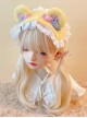 Sweet Cute Childlike Kawaii Fashion Yellow Plush Bear Ears Candy Lace Headband