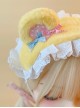 Sweet Cute Childlike Kawaii Fashion Yellow Plush Bear Ears Candy Lace Headband