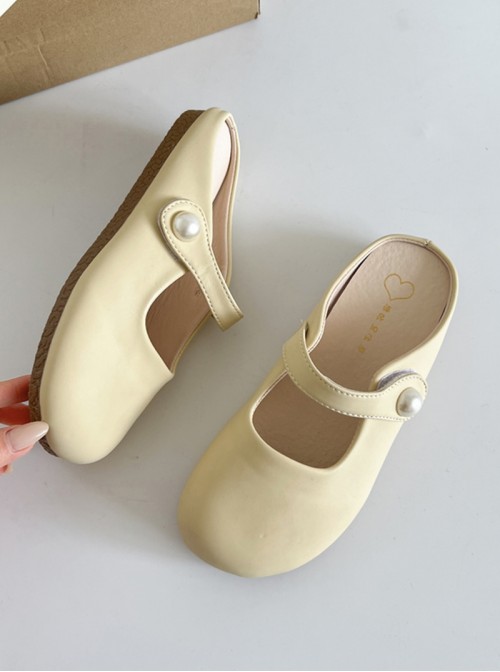 French Style Sweet Classic Lolita Light Color Comfortable Round Toe Flat Soft Sole Mary Jane Shoes