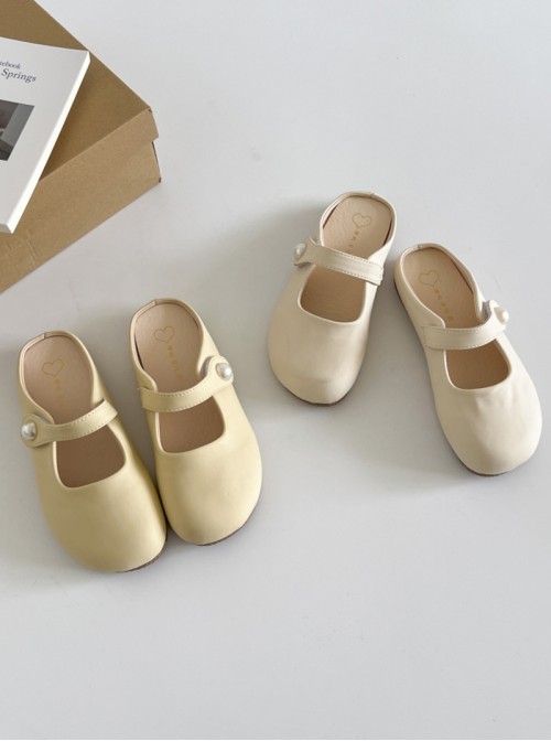 French Style Sweet Classic Lolita Light Color Comfortable Round Toe Flat Soft Sole Mary Jane Shoes