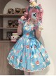 Ribbon Cat Series Sweet Lolita Daily Japanese Showa Retro Style Printed Sleeveless Dress