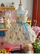 Ribbon Cat Series Sweet Lolita Daily Japanese Showa Retro Style Printed Sleeveless Dress
