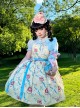 Ribbon Cat Series Sweet Lolita Daily Japanese Showa Retro Style Printed Sleeveless Dress
