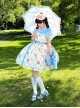 Ribbon Cat Series Sweet Lolita Daily Japanese Showa Retro Style Printed Sleeveless Dress