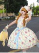 Ribbon Cat Series Sweet Lolita Daily Japanese Showa Retro Style Printed Sleeveless Dress