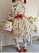 Ribbon Cat Series Sweet Lolita Lace Saliva Bag Ruffle Japanese Showa Bowknot Sleeveless Dress