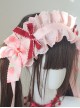 Strawberry Fantasy Series Sweet Lolita Light Pink Wide Ruffles Lace Bowknot Headband