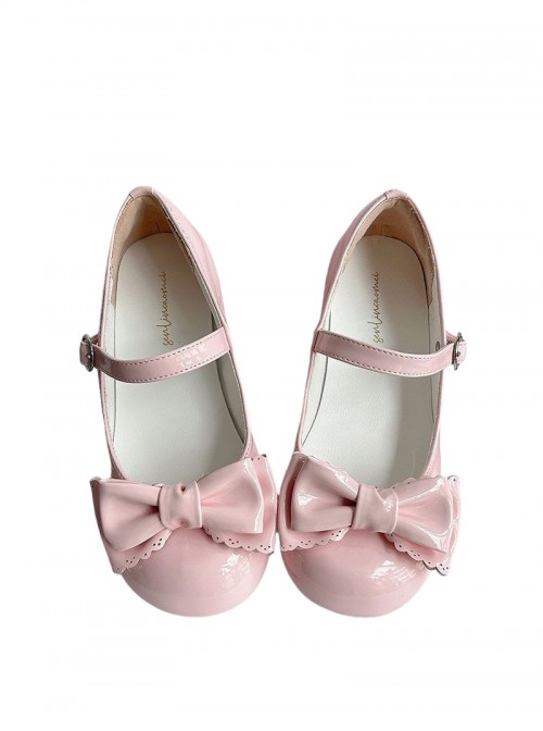 Sweet Lolita Comfortable Low Heel Daily Commute Round Toe Bowknot Mary Jane Shoes