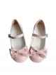 Sweet Lolita Comfortable Low Heel Daily Commute Round Toe Bowknot Mary Jane Shoes