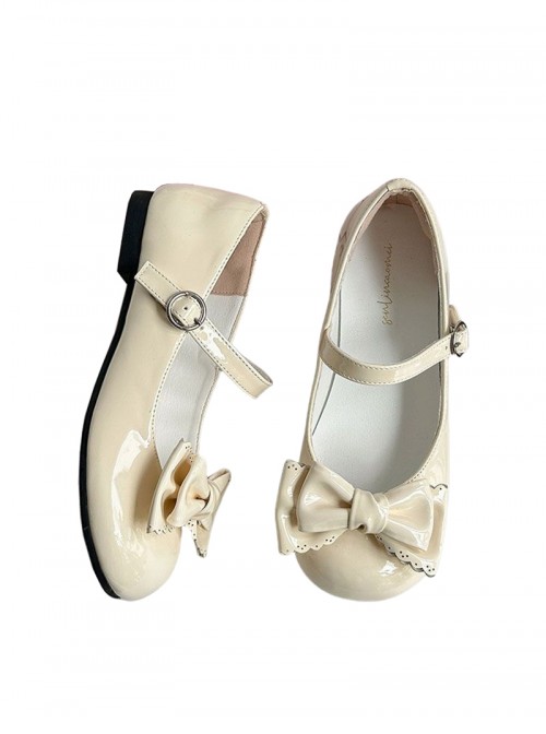 Sweet Lolita Comfortable Low Heel Daily Commute Round Toe Bowknot Mary Jane Shoes