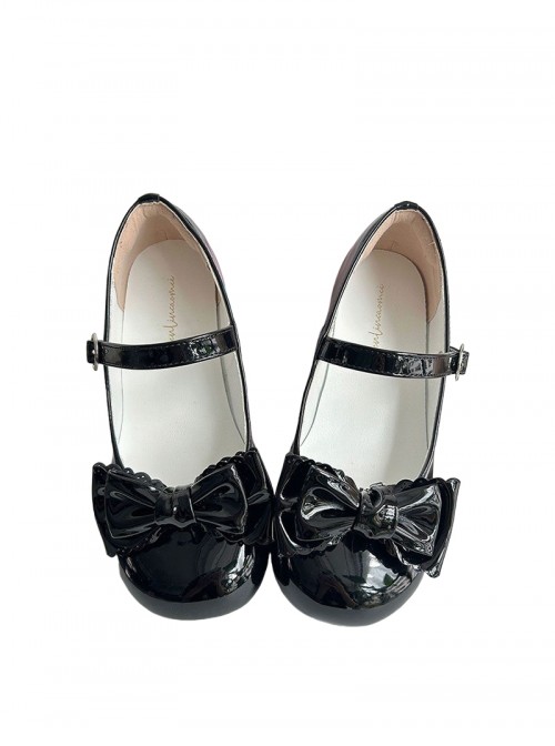 Sweet Lolita Comfortable Low Heel Daily Commute Round Toe Bowknot Mary Jane Shoes