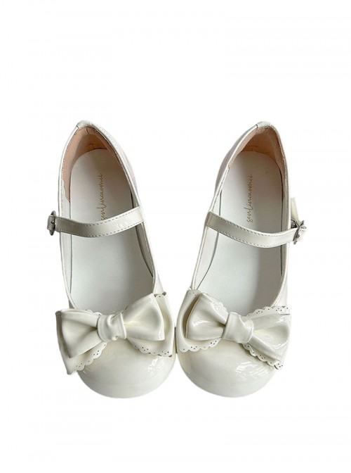 Sweet Lolita Comfortable Low Heel Daily Commute Round Toe Bowknot Mary Jane Shoes