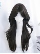 Tea Melody Series Classic Lolita Elegant French Black Tea Color Mid Split Large Curl Bangs Long Wig