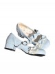 Mousse Cake Series Sweet Lolita Bowknot Heart Button Cute Round Toe Low Heel Mary Jane PU Shoes