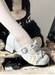 Mousse Cake Series Sweet Lolita Bowknot Heart Button Cute Round Toe Low Heel Mary Jane PU Shoes