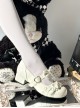 Mousse Cake Series Sweet Lolita Bowknot Heart Button Cute Round Toe Low Heel Mary Jane PU Shoes