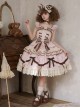 Chocolate Series Sweet Lolita Pink Polka Dot Lace Big Bowknot Cake Sleeveless Dress