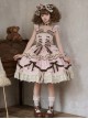 Chocolate Series Sweet Lolita Pink Polka Dot Lace Big Bowknot Cake Sleeveless Dress