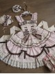 Chocolate Series Sweet Lolita Pink Polka Dot Lace Big Bowknot Cake Sleeveless Dress