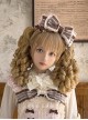 Chocolate Series Sweet Lolita Brown Exquisite Luxurious Lace Stripes Big Bowknot Hair Hoop