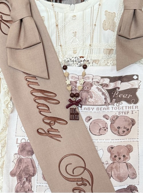 Passion CoCo Sweet Lolita Handmade Cute Cartoon Chocolate Piece Bowknot Bead Necklace