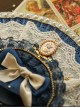 Sea Shape Series Miracles Classic Lolita Luxurious Court Tea Party Handmade Pearl Lace Ribbon Bowknot Fan