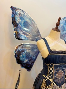 Blue Dreamy Classic Lolita Cosplay Performance Props Decoration Fairy Butterfly Wings