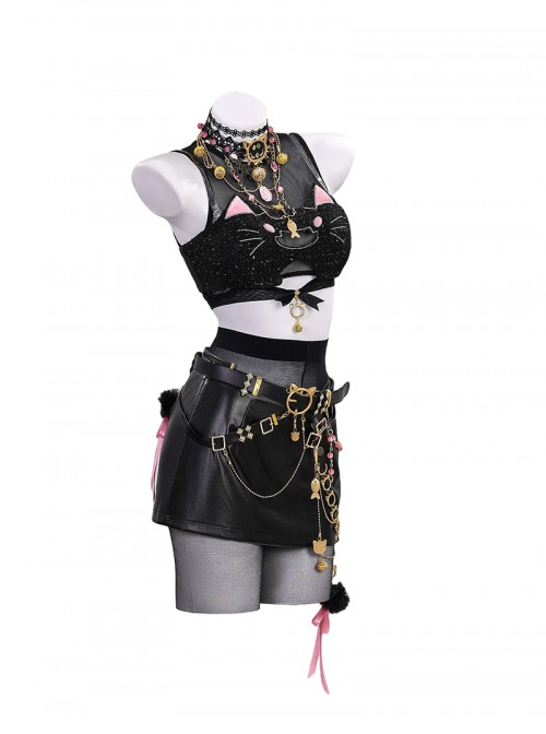 Game Naraka Bladepoint Halloween Cosplay Feria Shen Justice Feline Costume Set